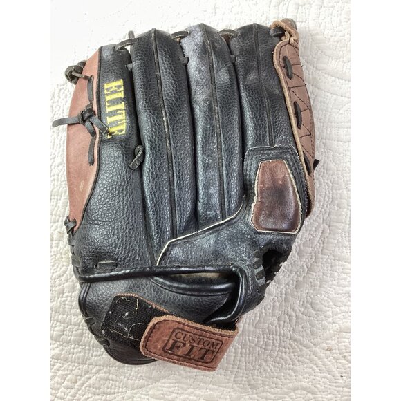 Vtg Wilson Elite Custom Fit Softball Glove Black/Brown Leather Adult Right Hand - Picture 4 of 7